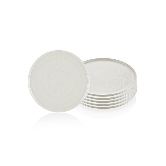 The Mia Noon Servis Tabağı 6lı Set Krem 26 Cm