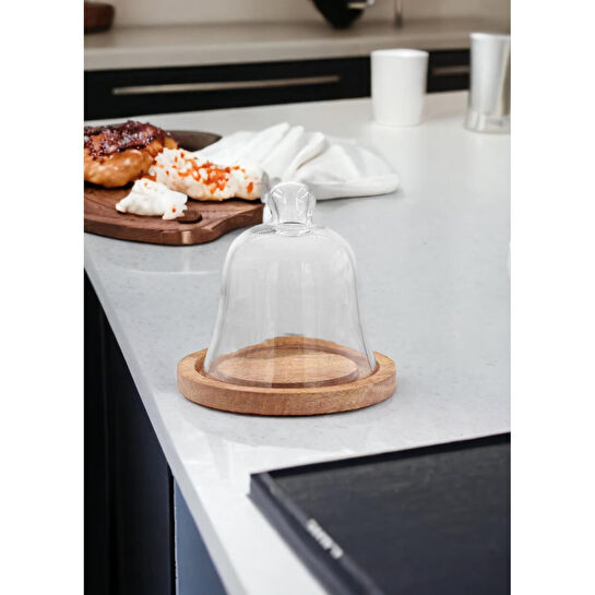 The Mia Madera Kek Saklama Fanusu 15x16x16 Cm