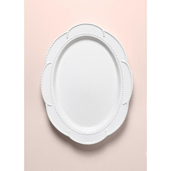 The Mia Grande Servis Tabağı Beyaz 41x31 Cm Grd0012