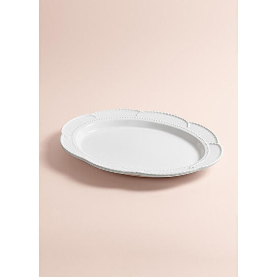 The Mia Grande Servis Tabağı Beyaz 41x31 Cm Grd0012
