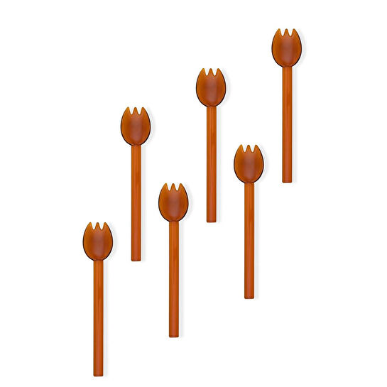 The Mia Abiete Dondurma Ve Tatlı Kaşığı Amber 6lı Set
