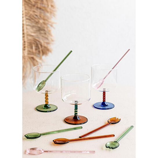 The Mia Abiete Dondurma Ve Tatlı Kaşığı Amber 6lı Set