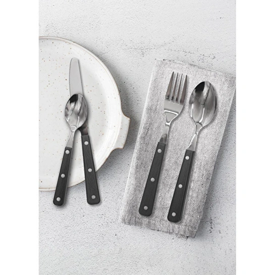 The Mia Dark Çatal Kaşık Bıçak Takımı 24 Parça