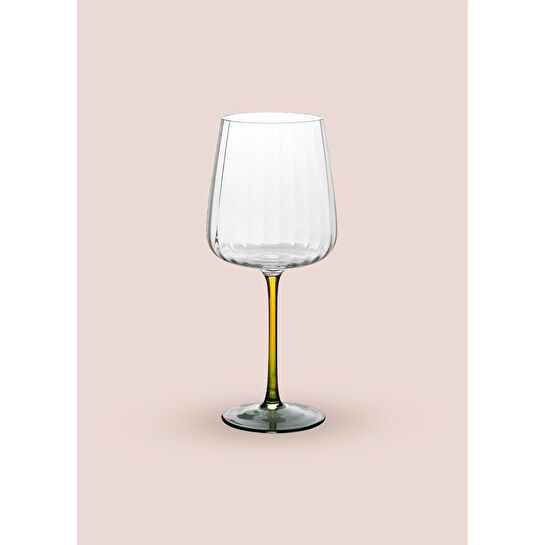 The Mia Şarap Kadehi Sarı Yeşil 600 Ml