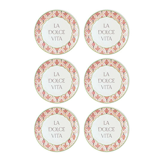 The Mia Dolce Vita Pasta Tabağı 6lı Set 19 Cm Dvt0001