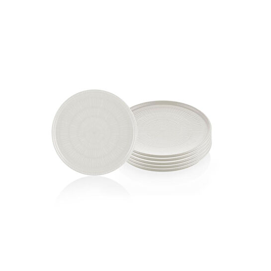 The Mia Noon Pasta Tabağı 6lı Set Krem 19 Cm