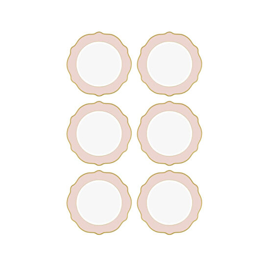 The Mia Jaswely Pasta Tabağı 6 Parça Pembe 21 Cm