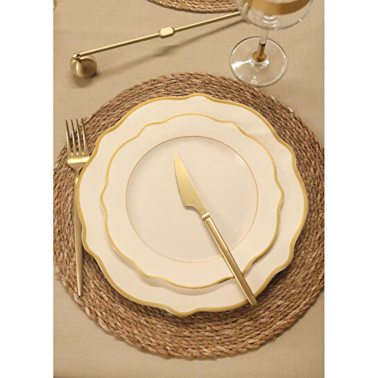 The Mia Jaswely Pasta Tabağı 6 Parça Beyaz 21 Cm