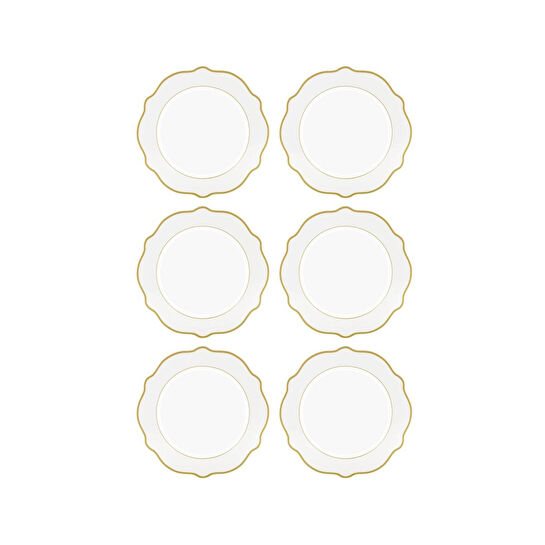 The Mia Jaswely Pasta Tabağı 6 Parça Beyaz 21 Cm