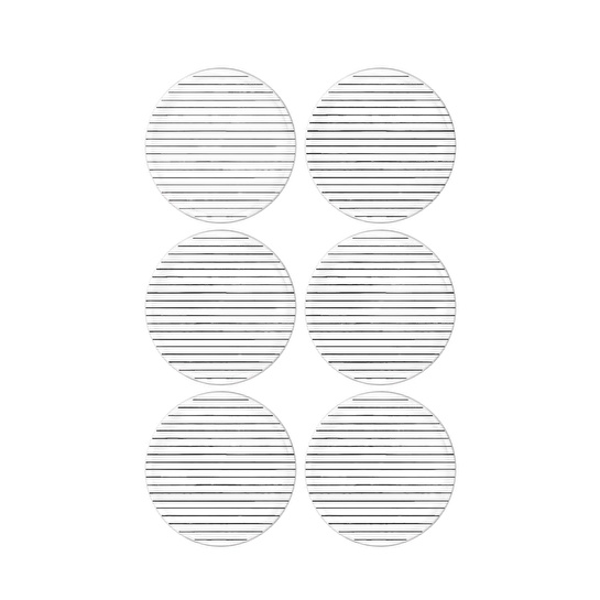 The Mia Daily Tunes Pasta Tabağı Çizgili 6 Lı Set - 19 Cm