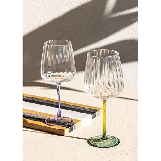 The Mia Şarap Kadehi Mavi Pembe 500 Ml