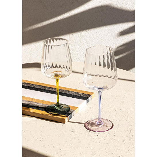 The Mia Şarap Kadehi Mavi Pembe 600 Ml