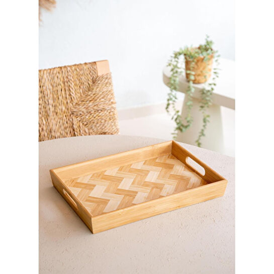 The Mia Wicker Bambu Tepsi 40x30 Cm Tps0073