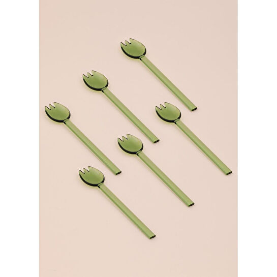 The Mia Abiete Dondurma Ve Tatlı Kaşığı Yeşil 6lı Set