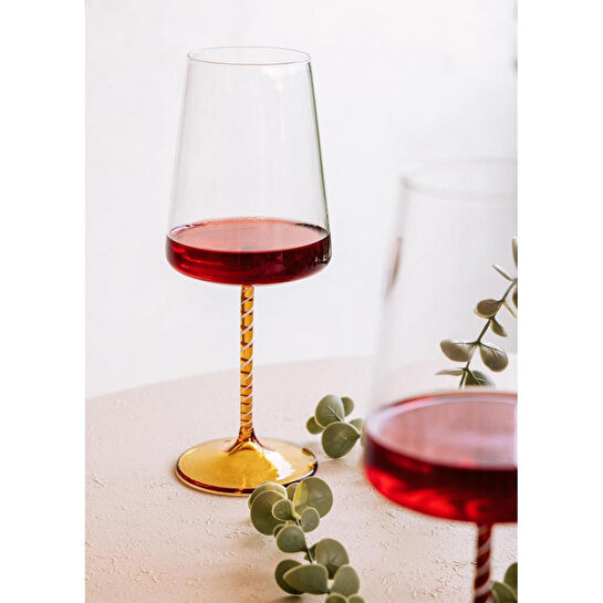 The Mia Edera Şarap Kadehi Sarı 500 Ml