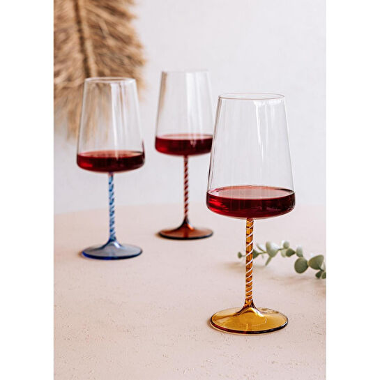 The Mia Edera Şarap Kadehi Sarı 500 Ml