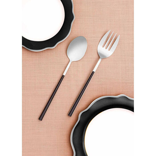 The Mia Bianco Salata Servis Takımı Gümüş 2 Parça Ckb0224
