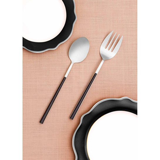 The Mia Bianco Salata Servis Takımı Gümüş 2 Parça Ckb0224