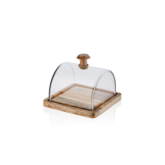 The Mia Madera Dikdörtgen Kek Saklama Fanusu 15x19x19 Cm