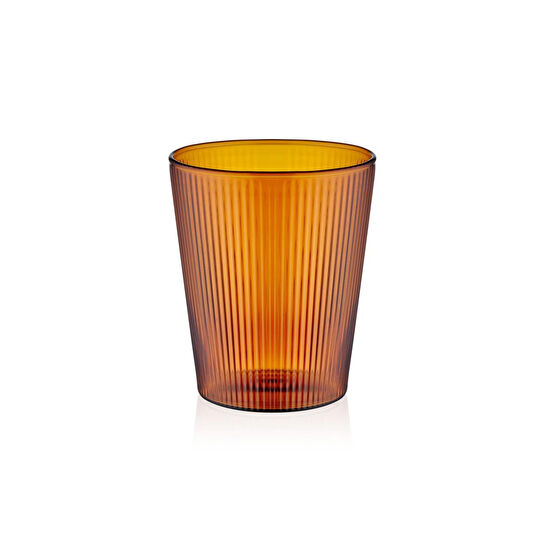The Mia Striped Borosilikat Cam Bardak Amber 400 Ml