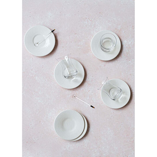 The Mia Noon Çay Tabağı 6lı Set Krem 13 Cm