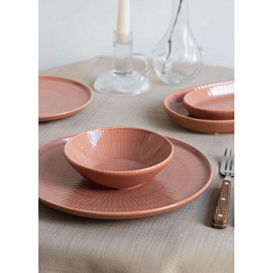 The Mia Noon Yemek Takımı 6 Kişilik Somon 24 Parça