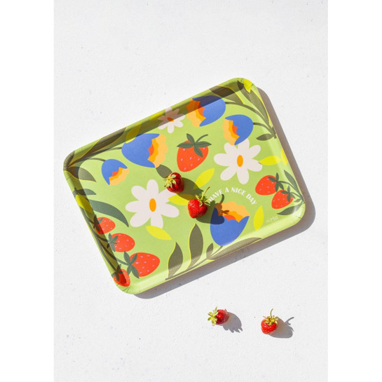 The Mia Spring Kaydırmaz Tepsi Yeşil 37x28 Cm