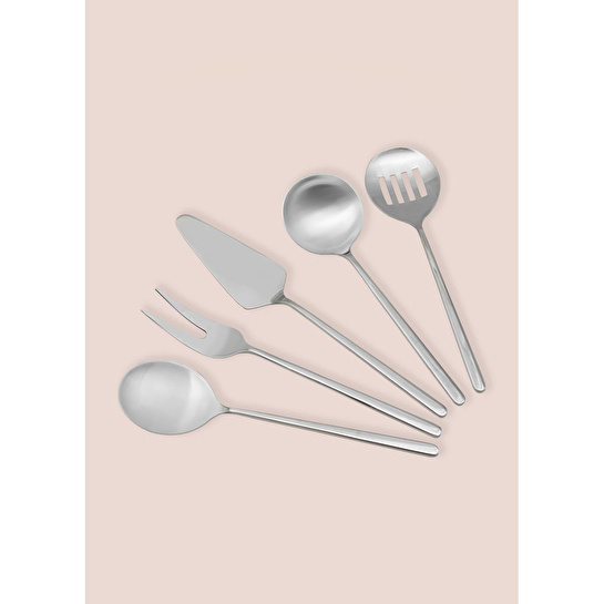 The Mia Giallo Servis Seti Gümüş 5 Parça