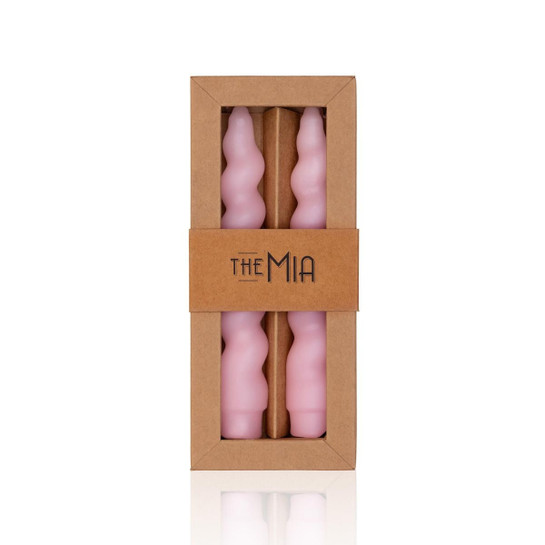 The Mia Burgu Şamdan Mumu 2li Set Blush 17 Cm