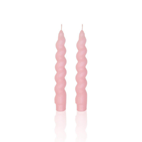 The Mia Burgu Şamdan Mumu 2li Set Blush 17 Cm