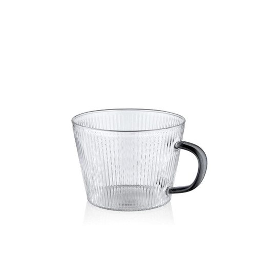 The Mia Striped Borosilikat Cam Kahve Kupası 310 Ml