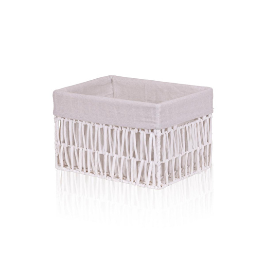 The Mia Cesta Hasır Organizer Sepet Beyaz 30x22x19 Cm