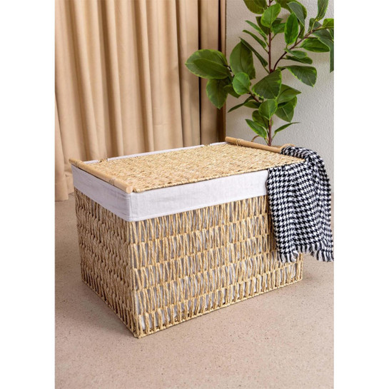 The Mia Cesta Hasır Organizer Sepet Naturel 62x42x42 Cm