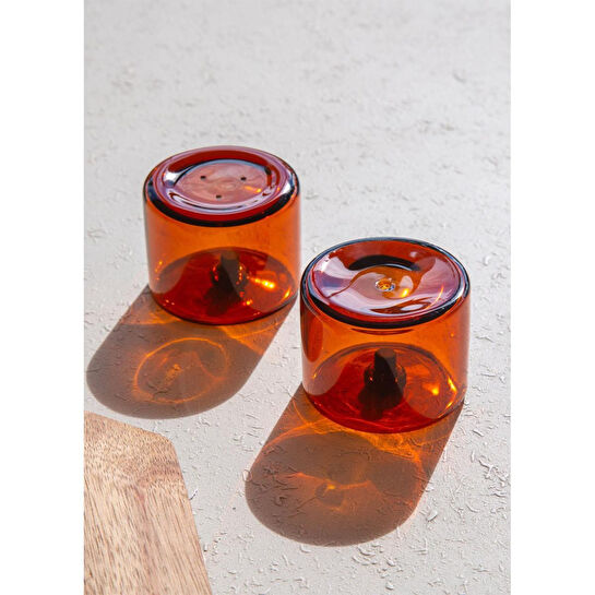 The Mia Yuvarlak Tuzluk Biberlik 2li Set Amber 6x5 Cm