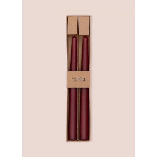 The Mia Iconic Şamdan Mum 2li Set Bordo 26 Cm
