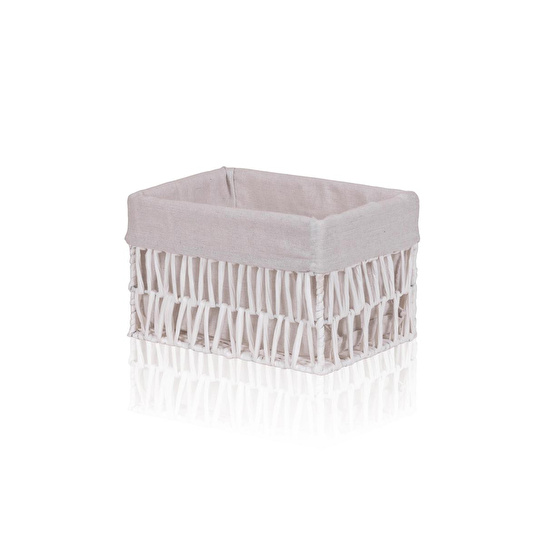 The Mia Cesta Hasır Organizer Sepet Beyaz 26x18x16 Cm