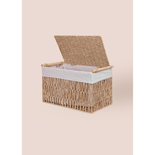 The Mia Cesta Hasır Organizer Sepet Naturel 52x30x32 Cm
