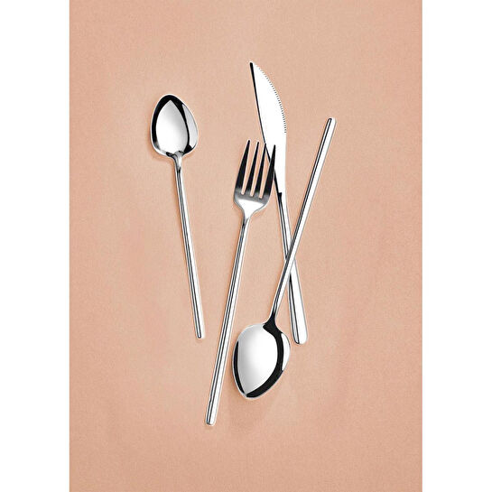 The Mia Giallo Çatal Kaşık Bıçak Takımı Gümüş 24 Parça