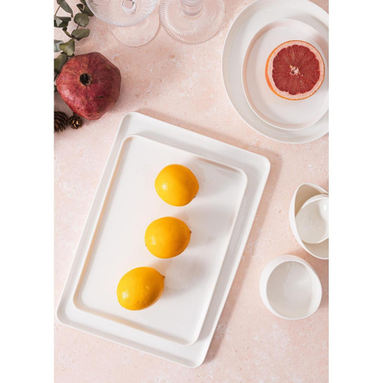 The Mia Cotta Limoges Servis Tabağı Beyaz 33x23 Cm