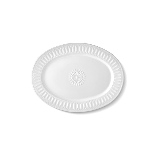 The Mia Grande Servis Tabağı Beyaz 50x37 Cm