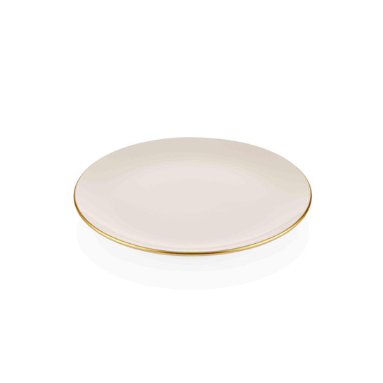 The Mia Basic Servis Tabağı 6 Lı Set Krem - 26cm