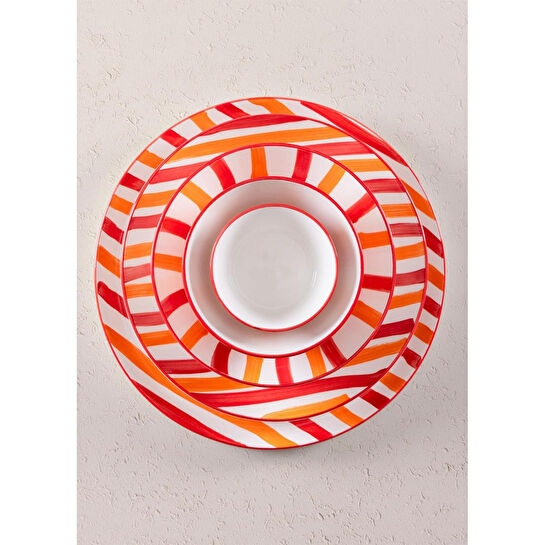 The Mia Joy Servis Tabağı Kırmızı 30 Cm