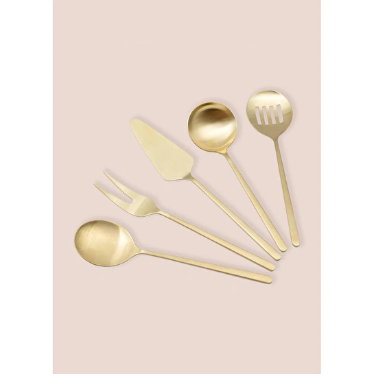 The Mia Giallo Servis Seti Şampanya Gold 5 Parça