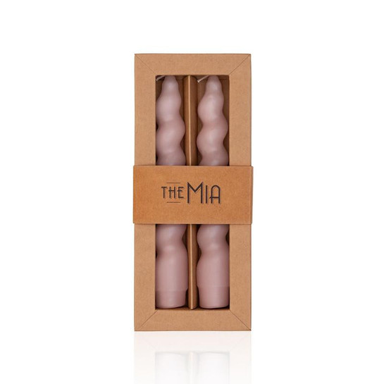 The Mia Burgu Şamdan Mumu 2li Set Rose 17 Cm