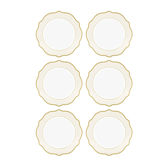 The Mia Jaswely Servis Tabağı 6 Parça Krem 27 Cm