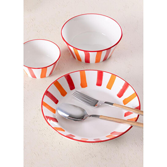 The Mia Joy Çorba Kasesi 6lı Set Kırmızı 14 Cm