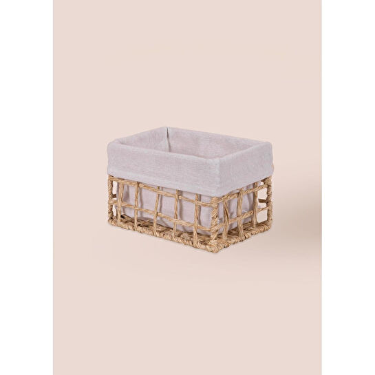The Mia Braid Hasır Organizer Sepet Naturel 22x14x13 Cm