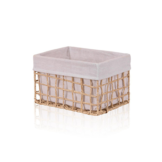 The Mia Braid Hasır Organizer Sepet Naturel 30x22x19 Cm
