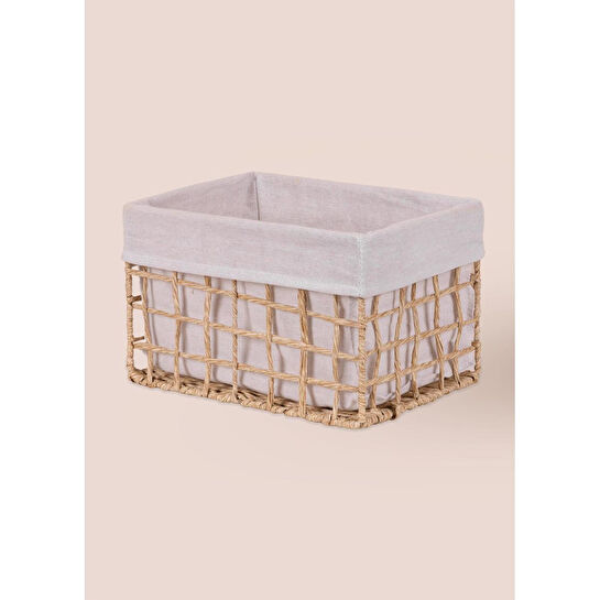 The Mia Braid Hasır Organizer Sepet Naturel 30x22x19 Cm