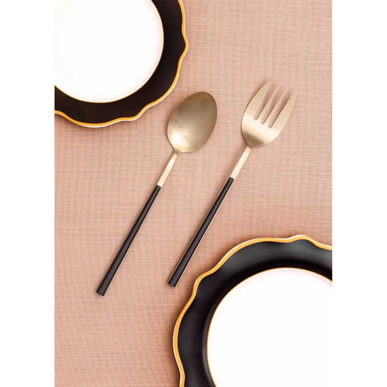 The Mia Bianco Salata Servis Takımı Gold 2 Parça Ckb0248